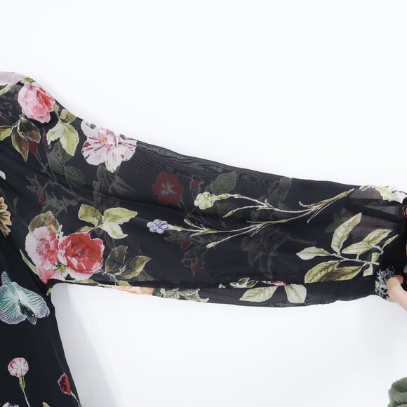 Tempo Paris Sheer Blouse Womens M Black Witchy Romantic Dark Feminine Gypsy Boho - Picture 9 of 9